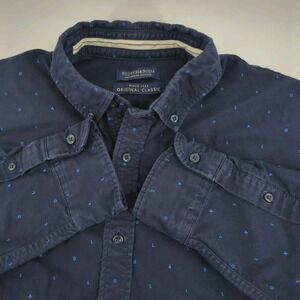 SCOTCH & SODA Shirt Men's Small Blue AOP  Patterned Button-Up Shirt Cotton
